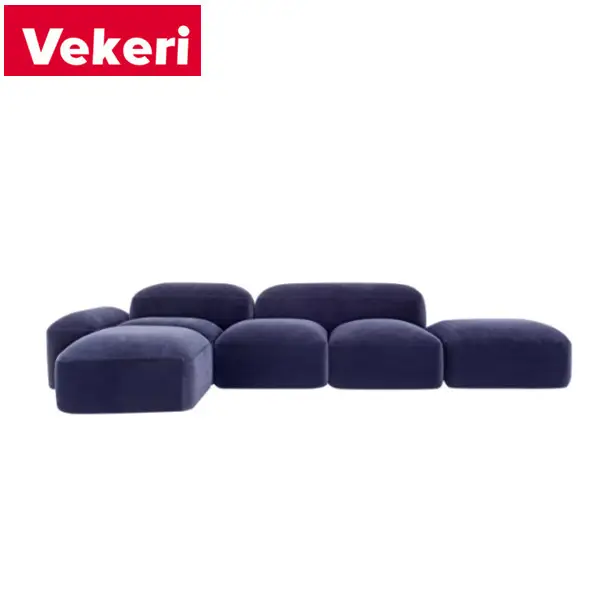 Divano modulare modulare in velluto blu scuro puro stile semplice Ultra moderno senza divano soggiorno base