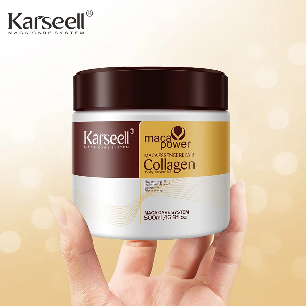 Karseell collagène huile d'argan meilleur masque capillaire pour la maison et le salon ODM OEM collagène produit capillaire 500ML