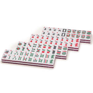 Amerikan Mahjong seti UV baskı Logo özelleştirilmiş desen Mahjong hattı renkli baskılar ile 166 kalite akrilik fayans - Product Image 4