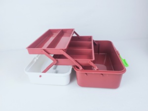 Araç kutusu organizatör ve depolama plastik alet kutusu ile tepsi ve bölücü 3 katmanlı çok fonksiyonlu taşınabilir ev ofis için araba gövde - Product Image 3