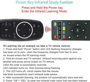 Arka ışık ile G10s Pro ses Air Fly fare 2.4G kablosuz 6 eksenli jiroskop uzaktan kumanda için Android TV kutusu - Product Image 6