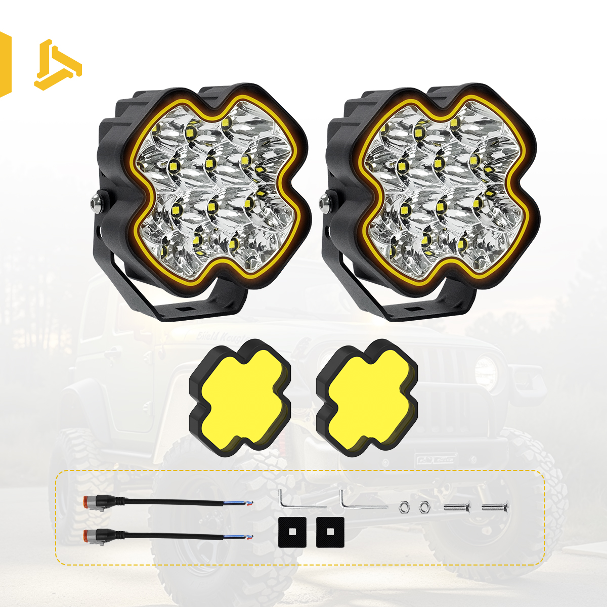 Kit de luces (par + cubierta amarilla)