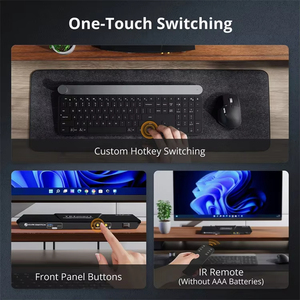 TESmart 8K60Hz USB C KVM交换机2台笔记本电脑1显示器USB 3.0 2端口4K @ 144Hz类型C，用于游戏和家庭办公室KVM对接 - Product Image 4