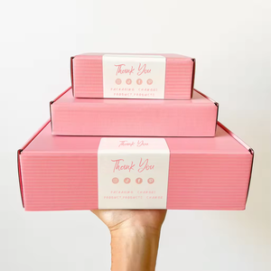 Ücretsiz örnek özel logo pembe renk kozmetik oluklu ambalaj posta gönderim kutusu nakliye kutusu kağit kutu - Product Image 6