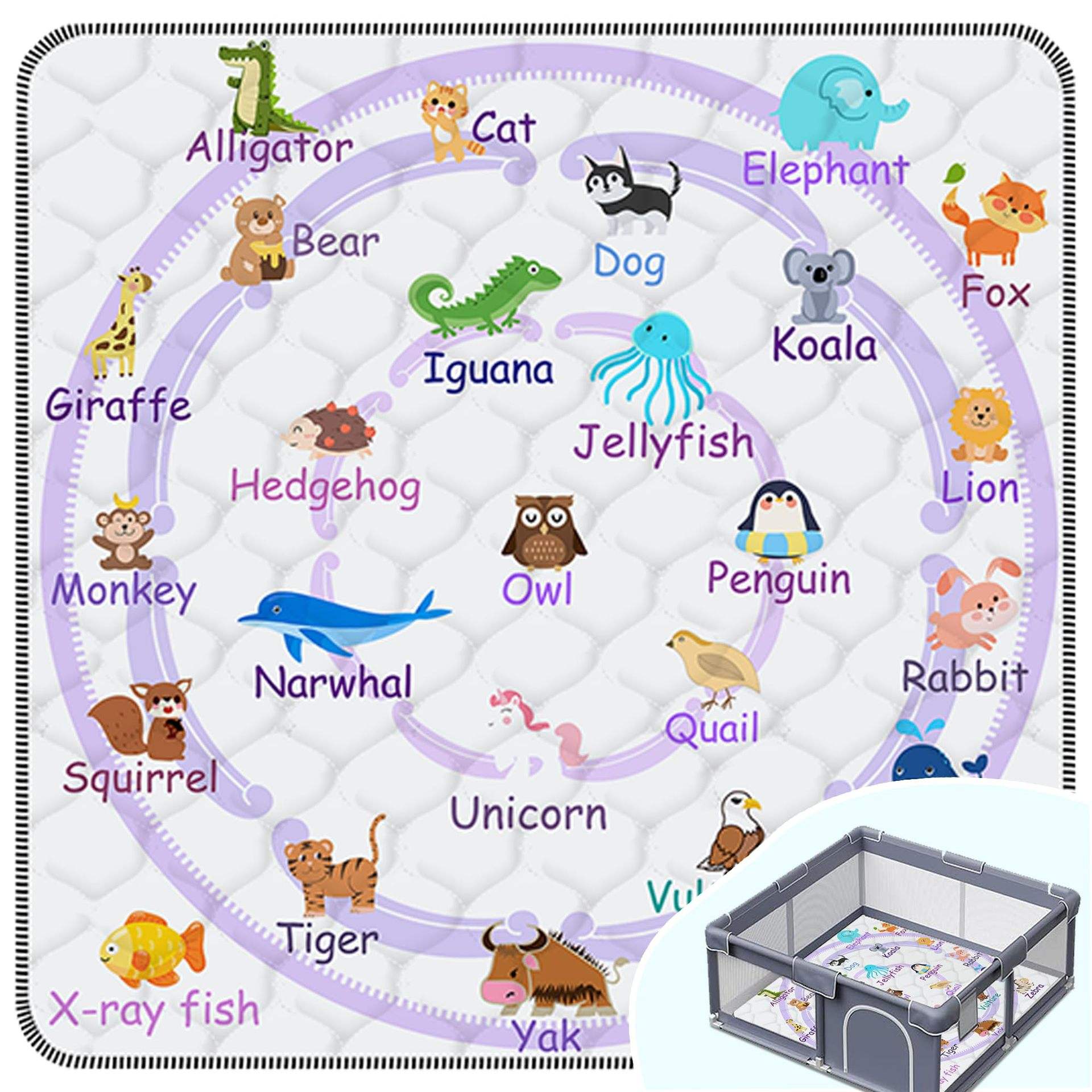 Personnalisé-animaux violets