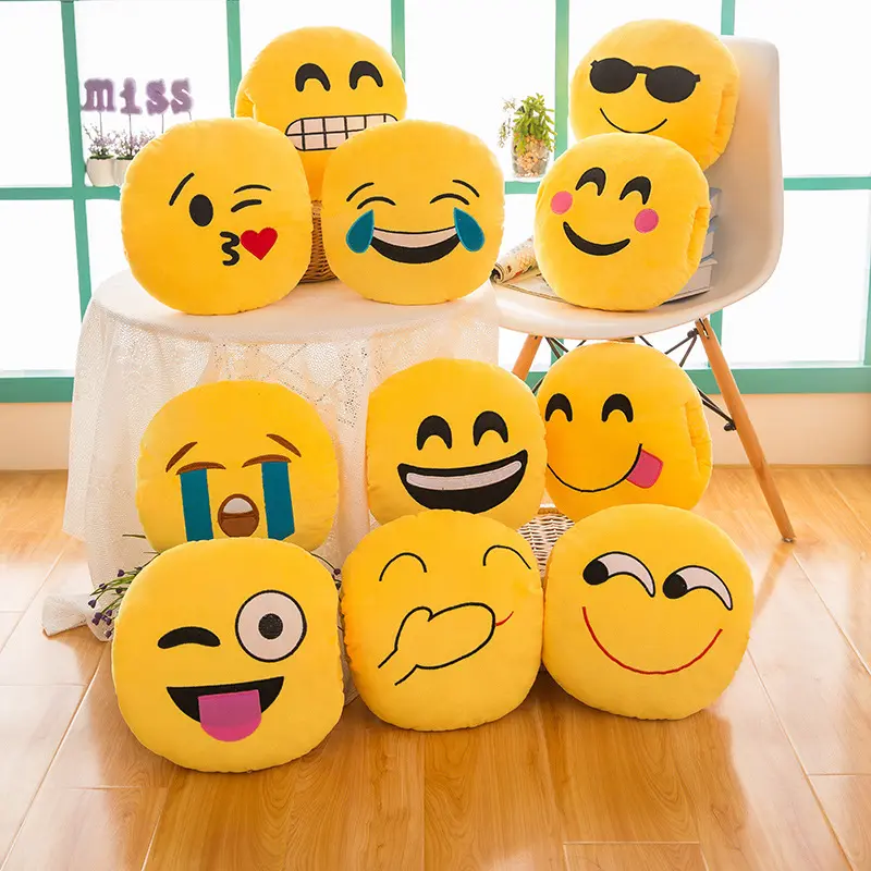 Travesseiro aquecedor de mão Emoji para uso doméstico, brinquedo de pelúcia com expressão de sorriso engraçado, almofada fofa para escritório, boneco de pelúcia