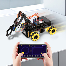 ACEBOOT WiFi IOT progetto 4WD ruote Mecanum Robot braccio Kit per auto per Arduino stelo di educazione per bambini giocattoli di codifica di apprendimento per i bambini