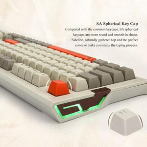 Ajazz AK510 104 teclas PBT Retro con cable RGB Teclado mecánico teclas esféricas con función Macro programable teclado para juegos