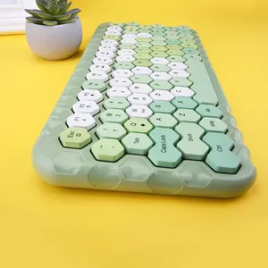 2,4G inalámbrico colorido panal teclado y ratón Combo Laptop para iPad Tablet Computer