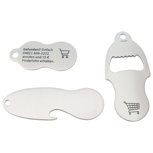 Europe Market Shopping Trolley Cart Release Token Keychain Beer Opener with CMYK Printing Epoxy Coating Germany <strong>Euro</strong> Coin <strong>Holder</strong> - Product Image 3