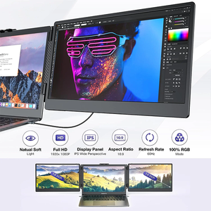 1080P HD 14 pollici doppio schermo Extender Monitor LCD Display per Computer portatile a triplo schermo Monitor - Product Image 6
