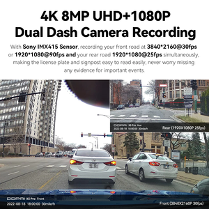 Dddpai X5 Pro Dash Cam Dual Car Máy Ảnh Ghi Mx415 4K 2160P GPS Theo Dõi 360 Xoay Wifi DVR 24H Đậu Xe Bảo Vệ - Product Image 5