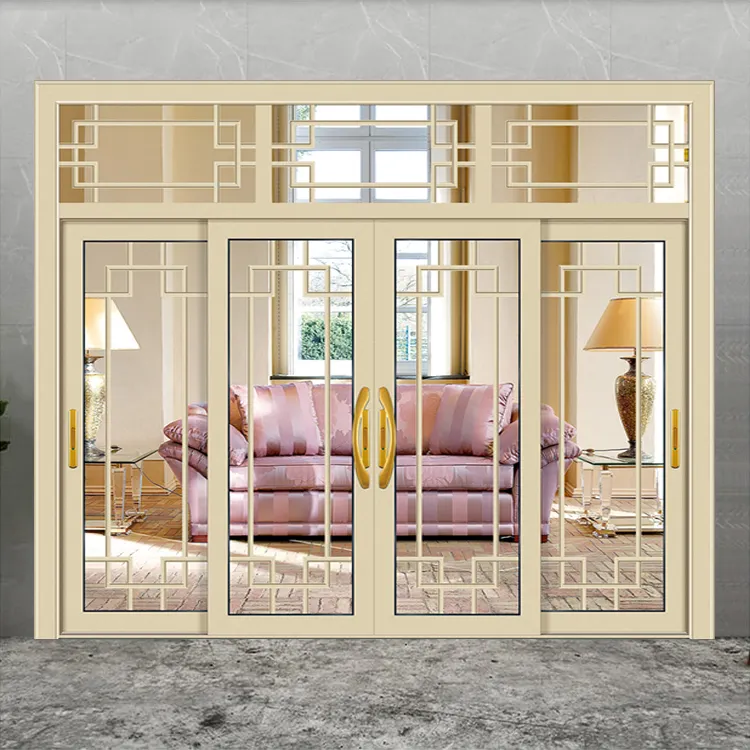 House hotel villa camera interna porte con telaio in alluminio porta scorrevole in vetro decorativo per interni moderni con finestra