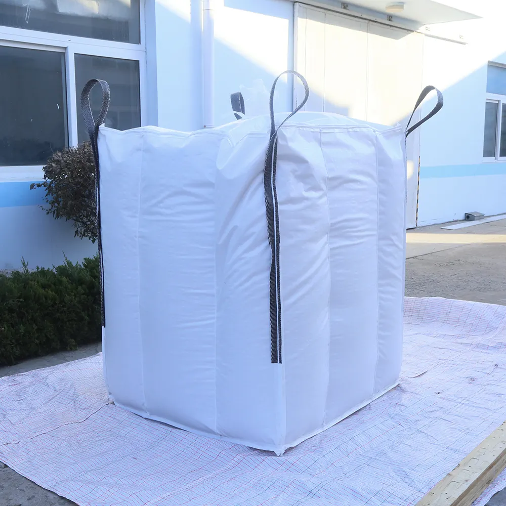 Saco grande 100% Pp tecido de fábrica, saco de toneladas de 1000 kg, saco de granel anti-fenda personalizado