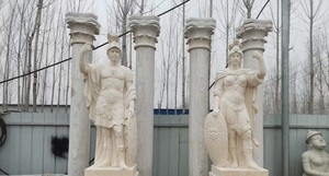 Patung marmer putih, patung prajurit wanita gaya taman, tentara Romawi kuno ukuran hidup - Product Image 4