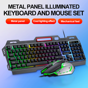 Color Blacklight Gaming USB Wired Computer Keyboard And Mouse Combos con soporte para teléfono - Product Image 2