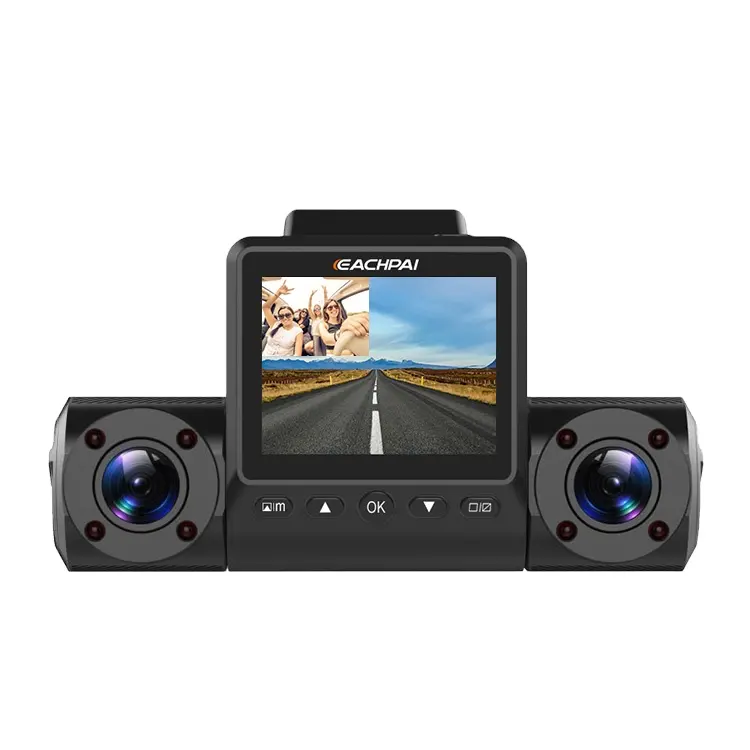 Eachpai x200 câmera de ré, full hd 1080p + 1080p frontal e interno, câmera de carro, gravador, visão noturna infravermelho, com sensor de sony