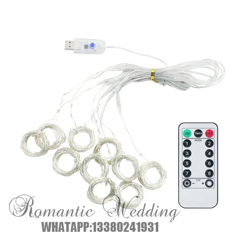 3M LED dj Christmas Fairy String Lights Remote Control USB New Year Garland stage back Curtain
