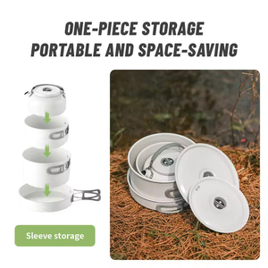 Xách tay cookwar Ấm đun nước và không dính Bộ đồ ăn ngoài trời đặt Frying Pan và chậu chảo cho cắm trại và du lịch nhà bếp cookset - Product Image 5