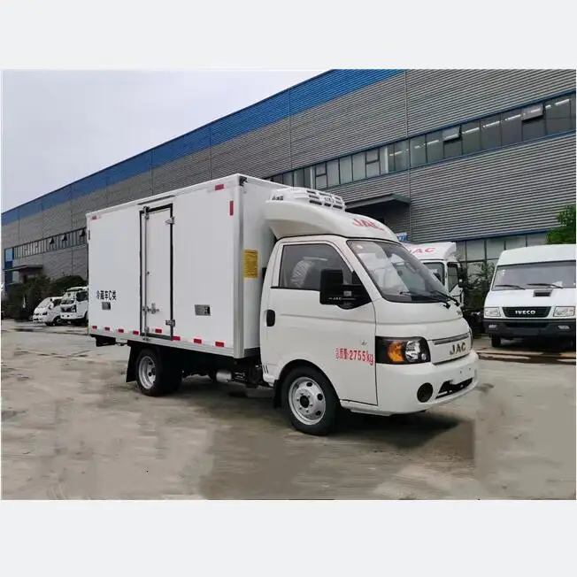 China Jac Klein Formaat Vriezer Gekoelde Vrachtwagen 2 Ton Ijstransportwagen