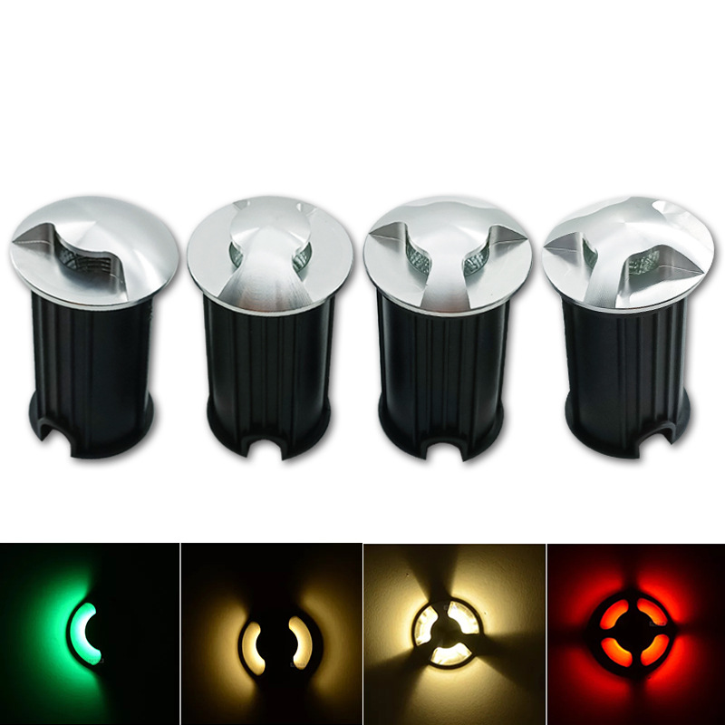 LED-Lichtdurchlässige vergrabene Lampe, 1 W, für den Außenbereich, regensicher, eingebettete Gartenhof-Stufen-Seitenbeleuchtung, Erdgeschoss-Stehlampe