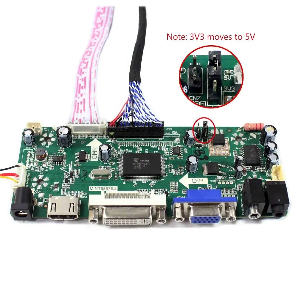 DVI VGA HDMI LCD Controller Board LVDS For 1920x1080 LCD Screen TFT Lcd Driver Board