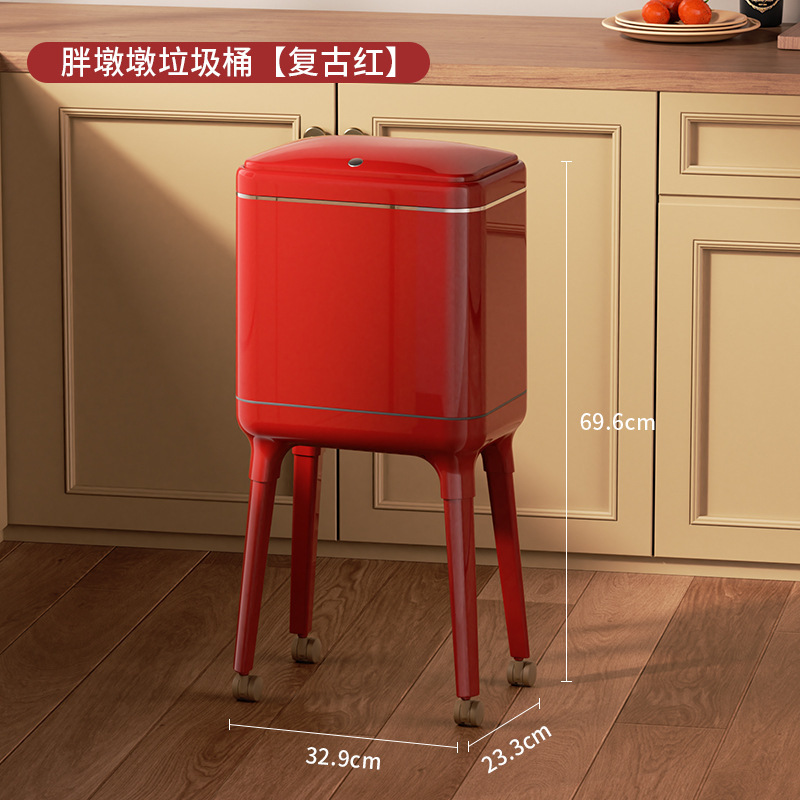 Chubby Trash Can (Red Tall Legged Version)
