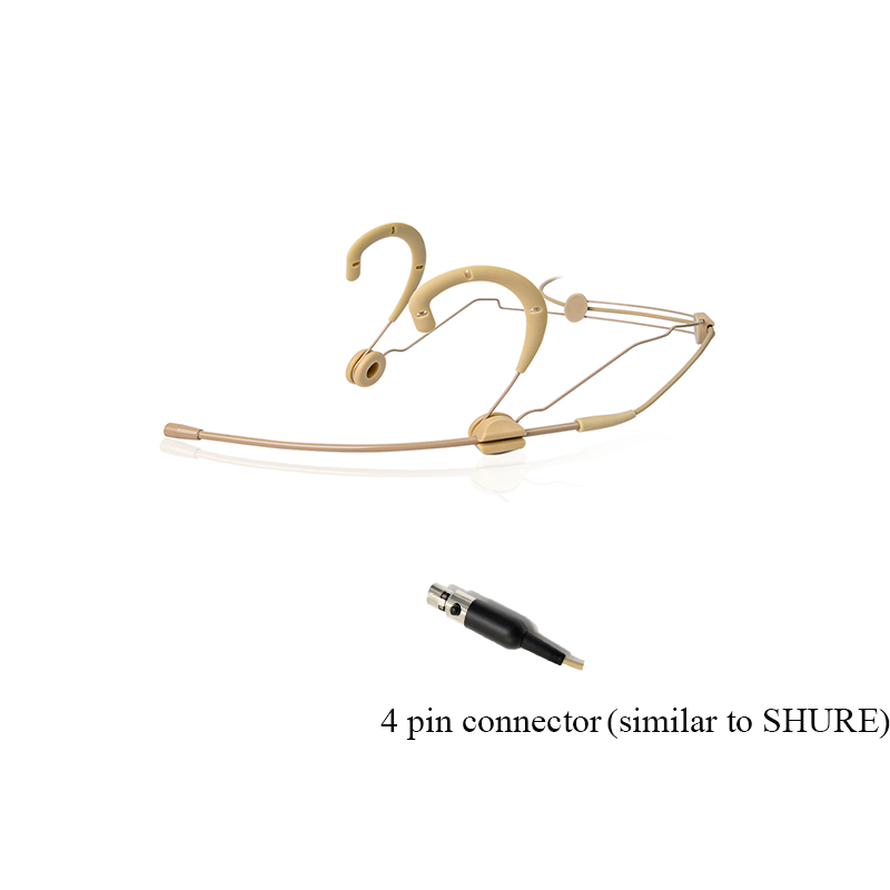 ขั้วต่อ XLR 4 พินสำหรับ SHURE(S) (สีเบจ)