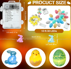3Pack <strong>LED</strong> Easter <strong>String</strong> <strong>Lights</strong> 10 ft 30 <strong>LED</strong> Easter Rabbit Bunny <strong>Lights</strong> <strong>with</strong> Remote <strong>Timer</strong> 20 <strong>LED</strong> Easter Eggs <strong>String</strong> <strong>Lights</strong> - Product Image 4