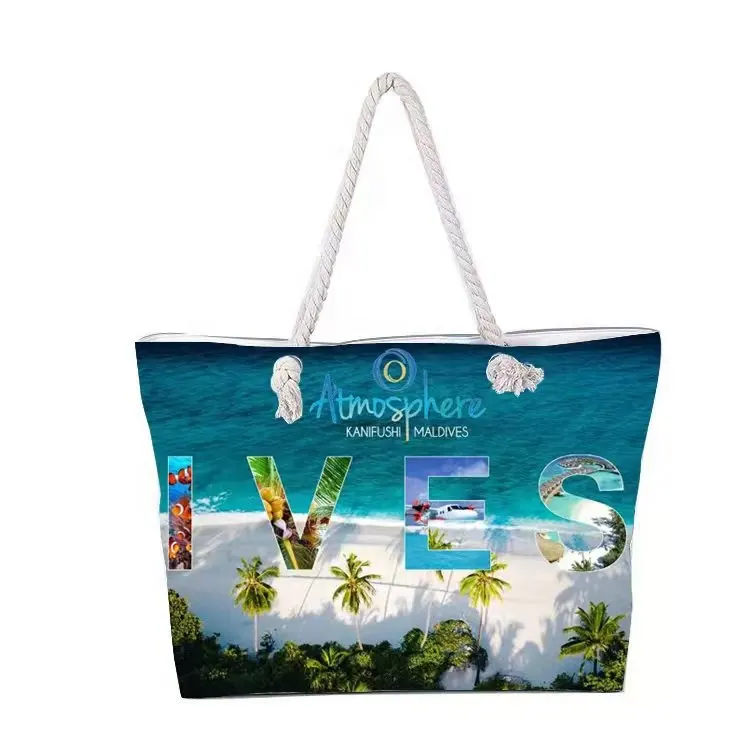 Individuell bedruckte Strand tasche für Damen Mini Coconut-Einkaufstasche mit verschiedenen benutzer definierten Strand taschen mit Logos