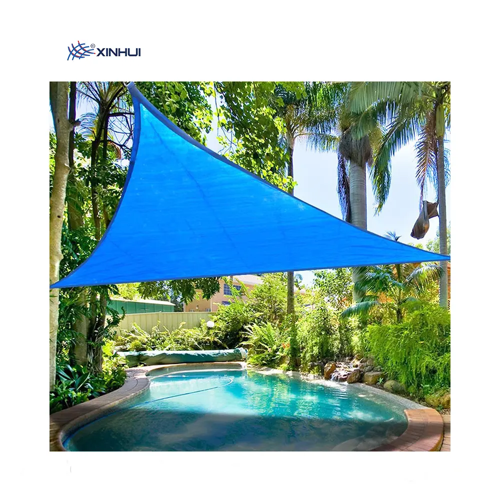 100% jungfräulich hdpe Outdoor Beach Blue maßge schneiderte Stretch Segel Markise Schatten