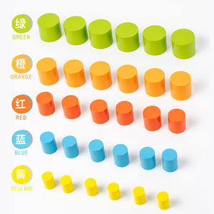 儿童益智木制玩具3D积木圆柱形积木堆叠匹配游戏 - Product Image 6
