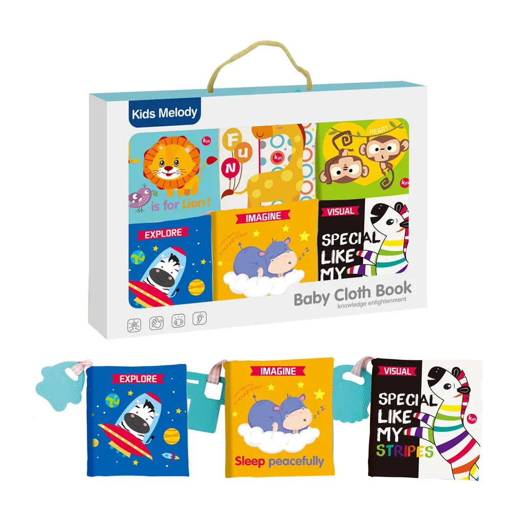 Livres en tissu pour bébé 6 types de Version formation nouveau-né bébé livre en tissu apprentissage éducatif mignon livre en tissu