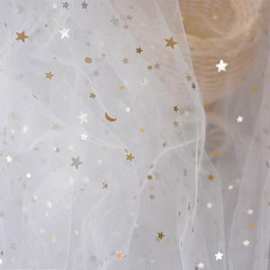 Bead Star & Moon Long Lanh Màu Be Sợi Nhuộm Thoáng Khí 100% Nylon Vải Tuy-Rất Nhẹ Cho Đồ Lót & Dresses - Product Image 6