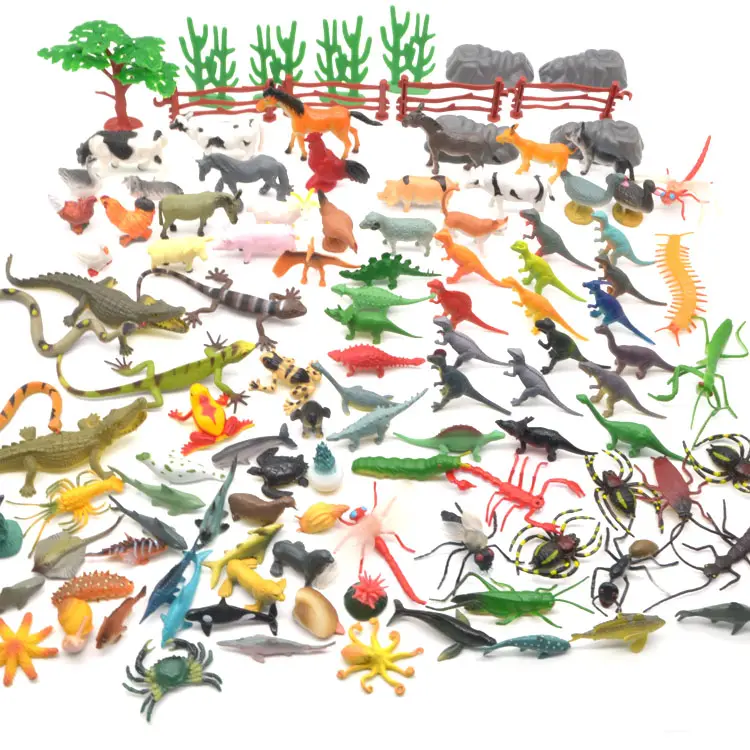 Ferme voir océan figurines d'animaux en plastique pour enfants en vrac jouets reptile ensembles matériau sûr lisse lézard Gecko grenouille crocodile serpent