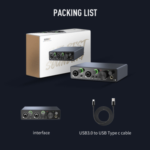 Xlr Microphone 24bit-192khz Audio Interface 2 in 2 Out Computer Recording Live Equipment Singing <strong>USB</strong> External Guitar Sound <strong>Card</strong> - Product Image 6