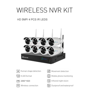 5MP Full HD colore nero impermeabile wi-fi Wireless CCTV IP Kit 8-Ch 3 pezzi Array LED con sensore di visione notturna Kit NVR - Product Image 3