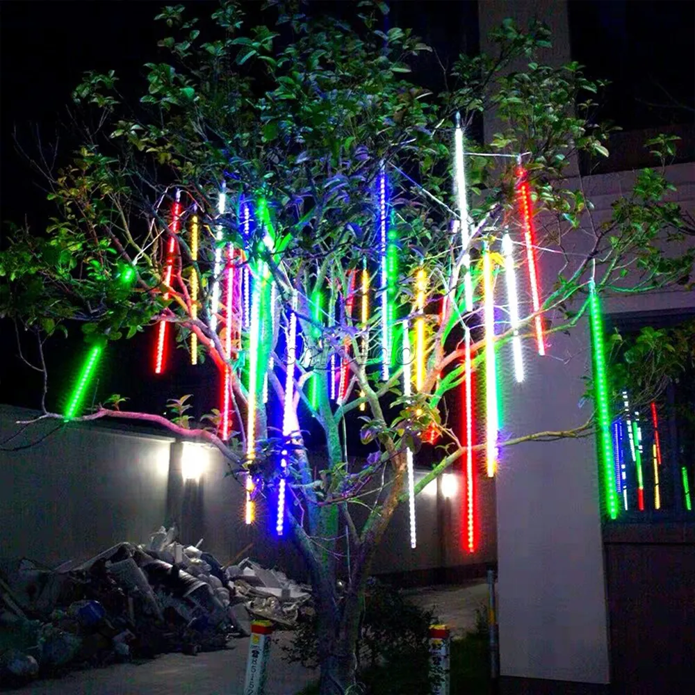 Güneş LED meteor duş ışıkları sokak aydınlatma yard noel dekorasyon tatil ışıkları