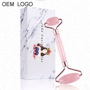 Yeni özel özel etiket en iyi satıcılar yüksek kalite yüz masajı Gua Sha aracı Set yeşim rulo gül kuvars özel etiket - Product Image 6