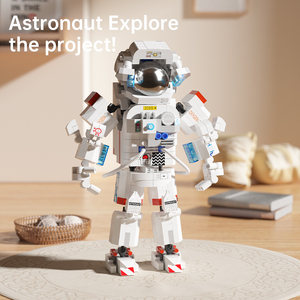 Astronaut Bausteine Mond Programm Puzzle Kunststoff DIY Lernspiel zeug Literarisches Geschenk für den männlichen Großhandel - Product Image 2
