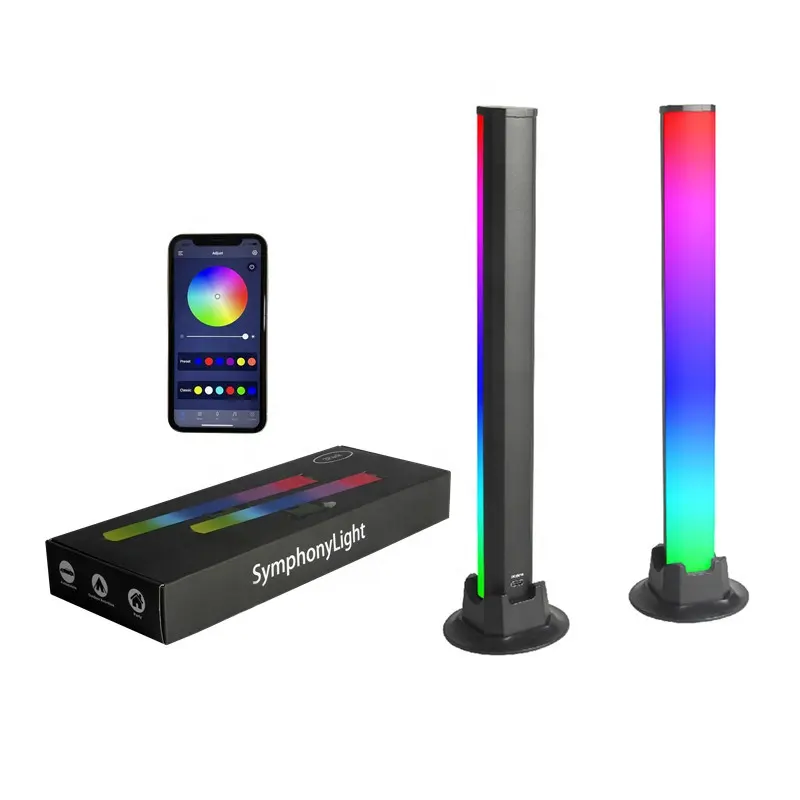 2er Pack Smart Flow Licht leiste Schreibtisch RGB Smart Light Bar Mini Atmosphere Lampe für Spiel PC TV Hintergrund beleuchtung Raum dekoration