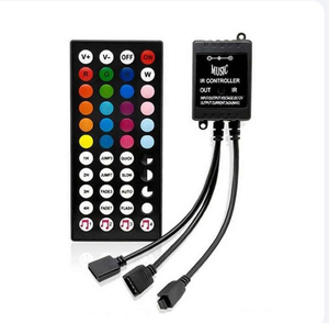 OEM ODM LED produttore DC12V uscita singola e doppia IR RGB 44 tasti musica 3 * 2A Controller LED con telecomando - Product Image 1