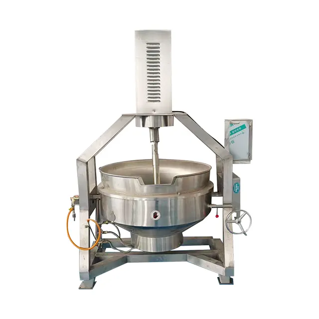 5 year guarantee gas syrup sugar garri roasting pot processing machinery cooking jacketed kettle fryer machine with mixer price