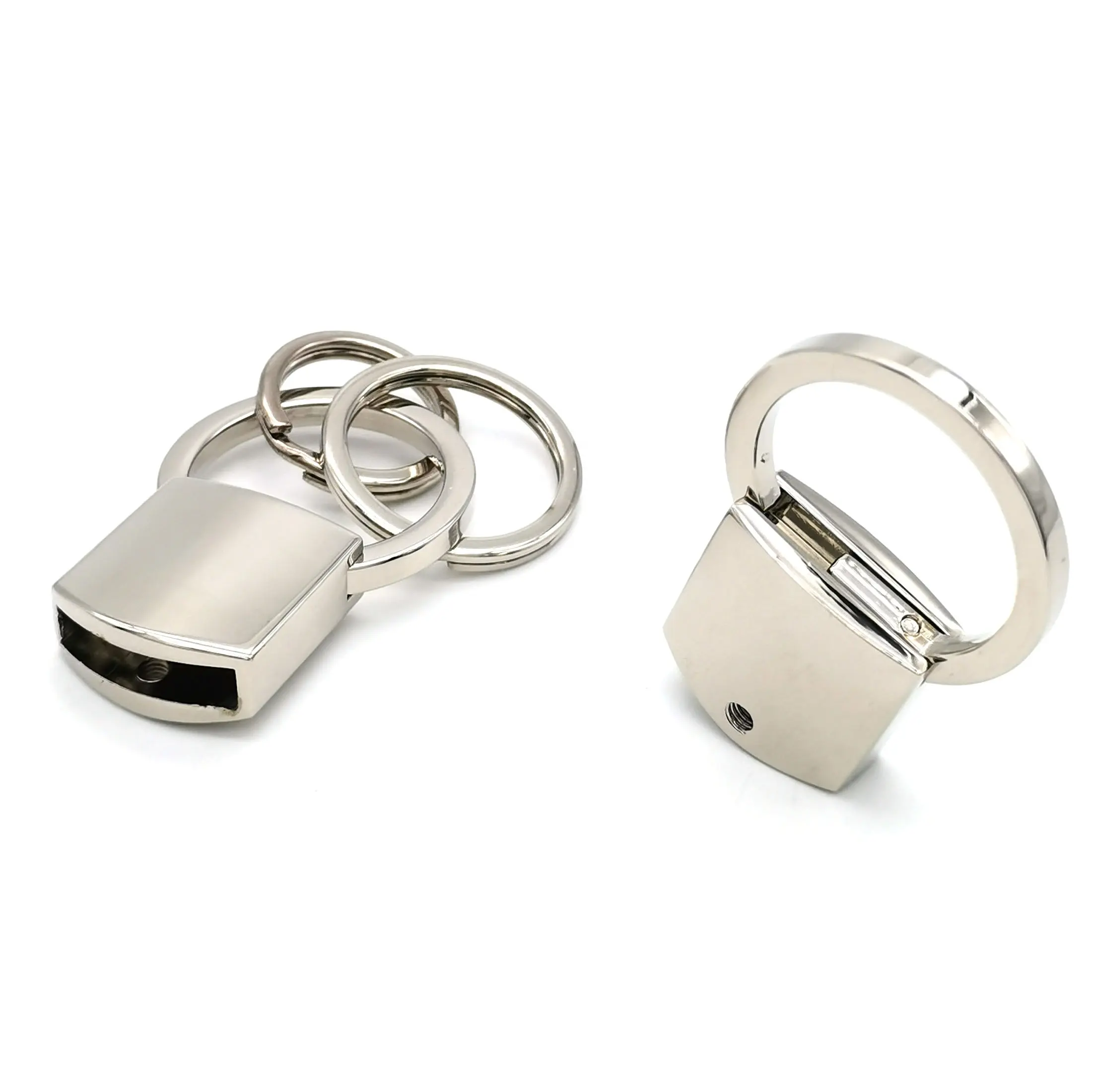 Benutzer definierte vernickelte Metall O-Ring Schlüssel bund halter Split Schlüssel ring Hochwertige Metall tasche Ringe Großhandel