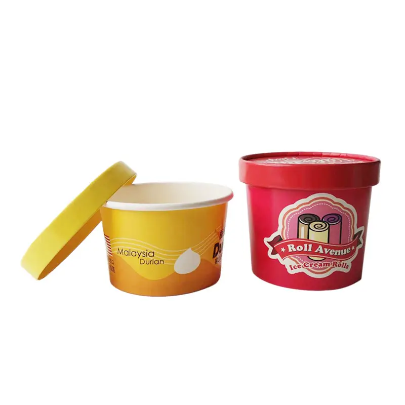 4oz 120ml Custom Printed Logo Ice Cream Bowl Disposable Paper Bowl Packaging Ice Cream Bowls