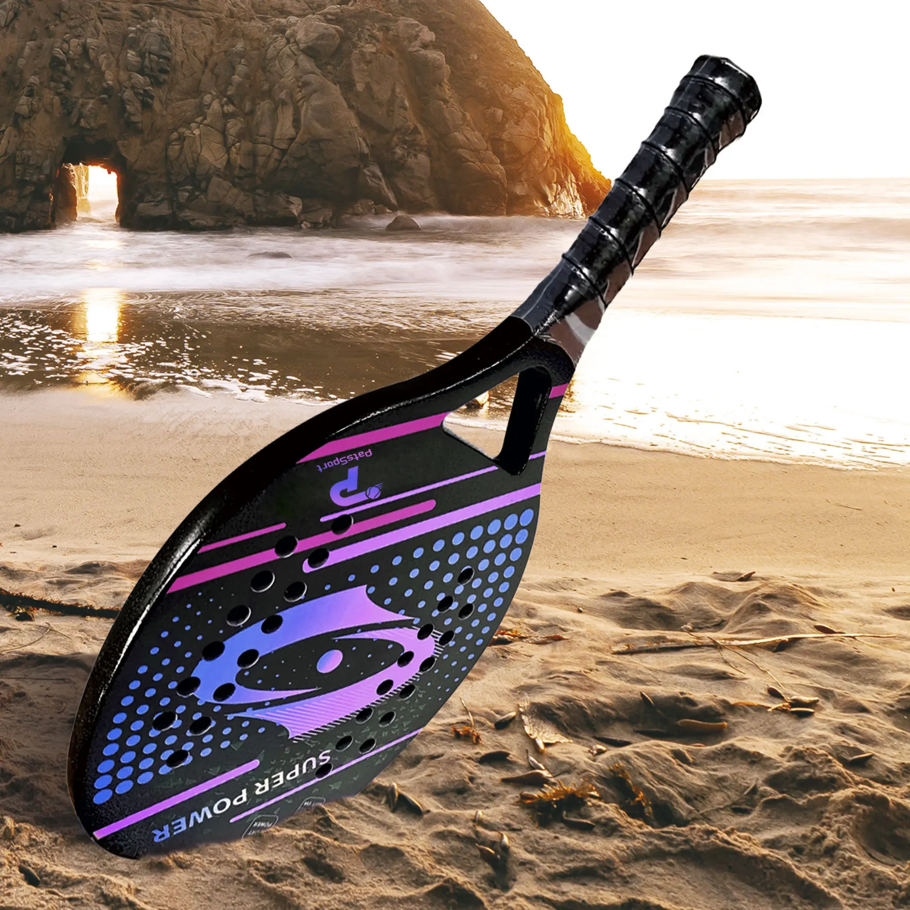 2024 nueva llegada de alta calidad profesional personalizado superficie de fibra de carbono EVA núcleo de espuma 12K fibra de carbono playa raqueta de tenis pádel