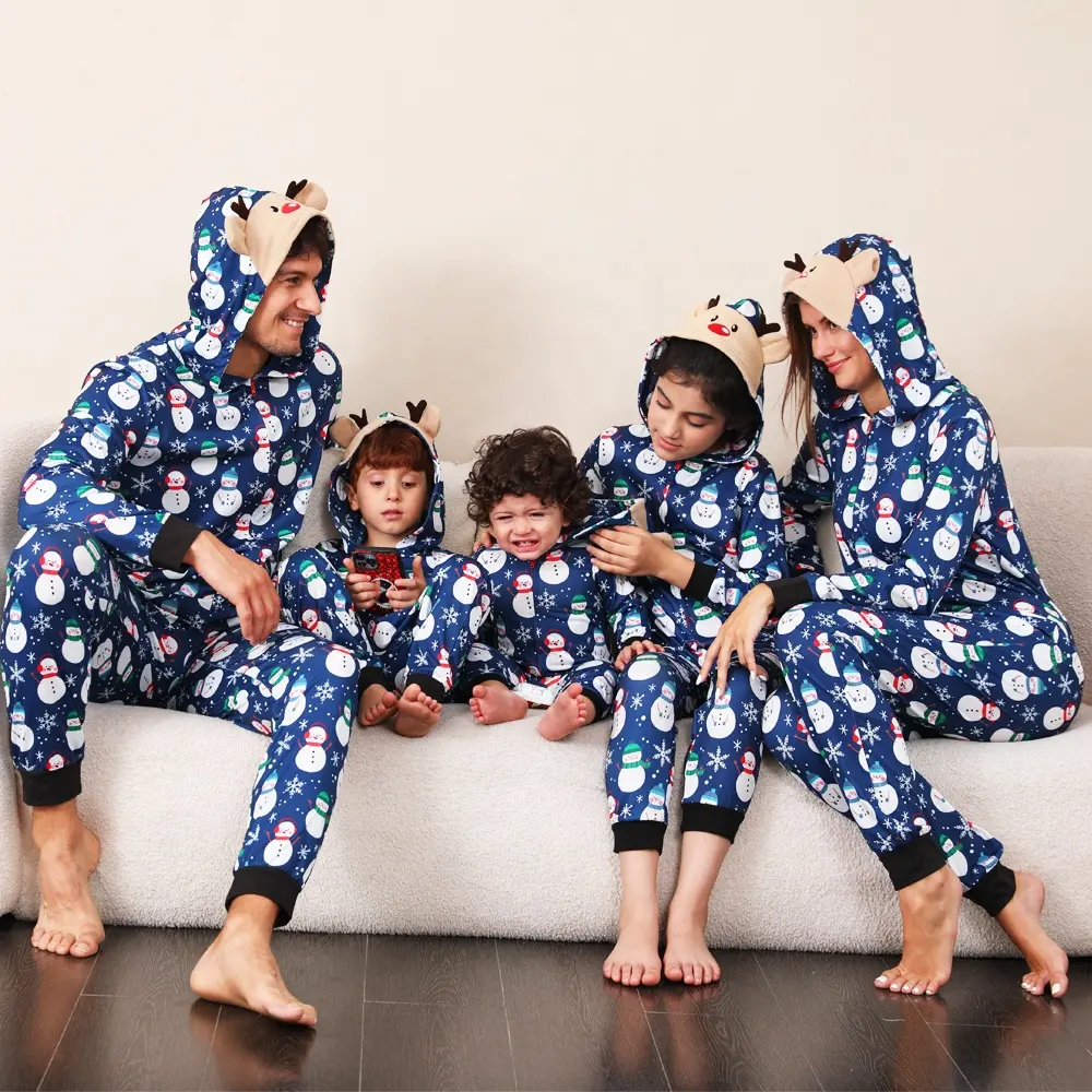 Nuevos productos Winter Loungewear Onesie ropa de dormir familia Navidad pijamas conjuntos a juego