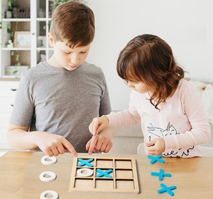 צעצוע משחק לוח שחמט <span class=keywords><strong>Tac</strong></span> toac toe לכלי אימון חשיבה לוגית