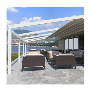 Foshan alüminyum bioclimatica gazebo otomatik geri çekilebilir metal louvre pergola fiyat için restoran - Product Image 5