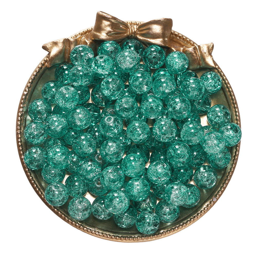 Perles de verre craquelées - Vert lac